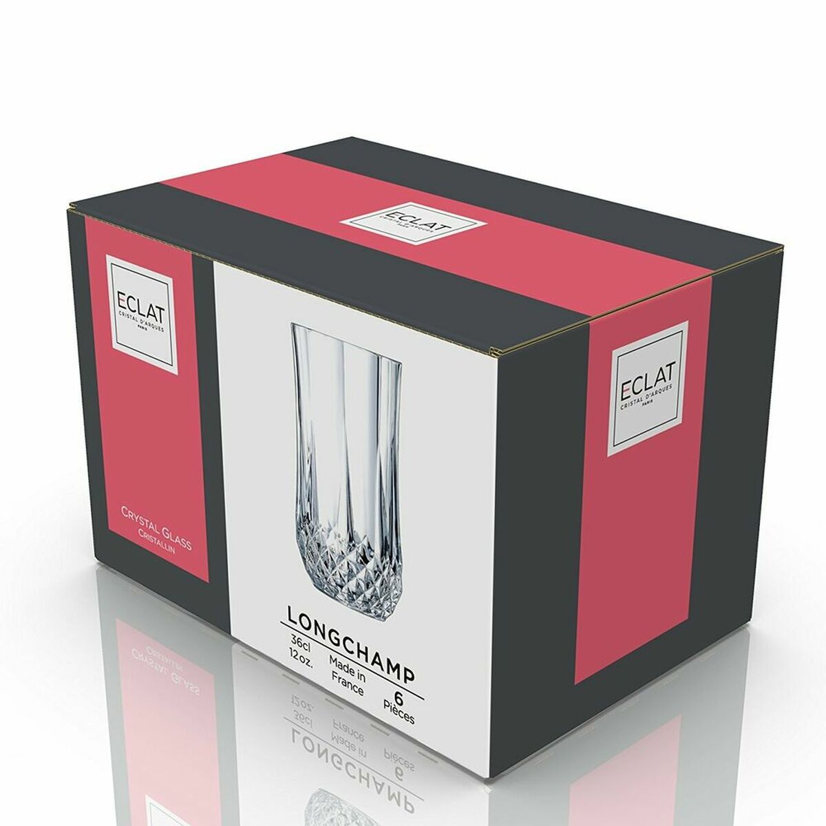 Crystal Glass Cristal d’Arques Paris Longchamp Transparent Glass (36 cl) (Pack 6x)