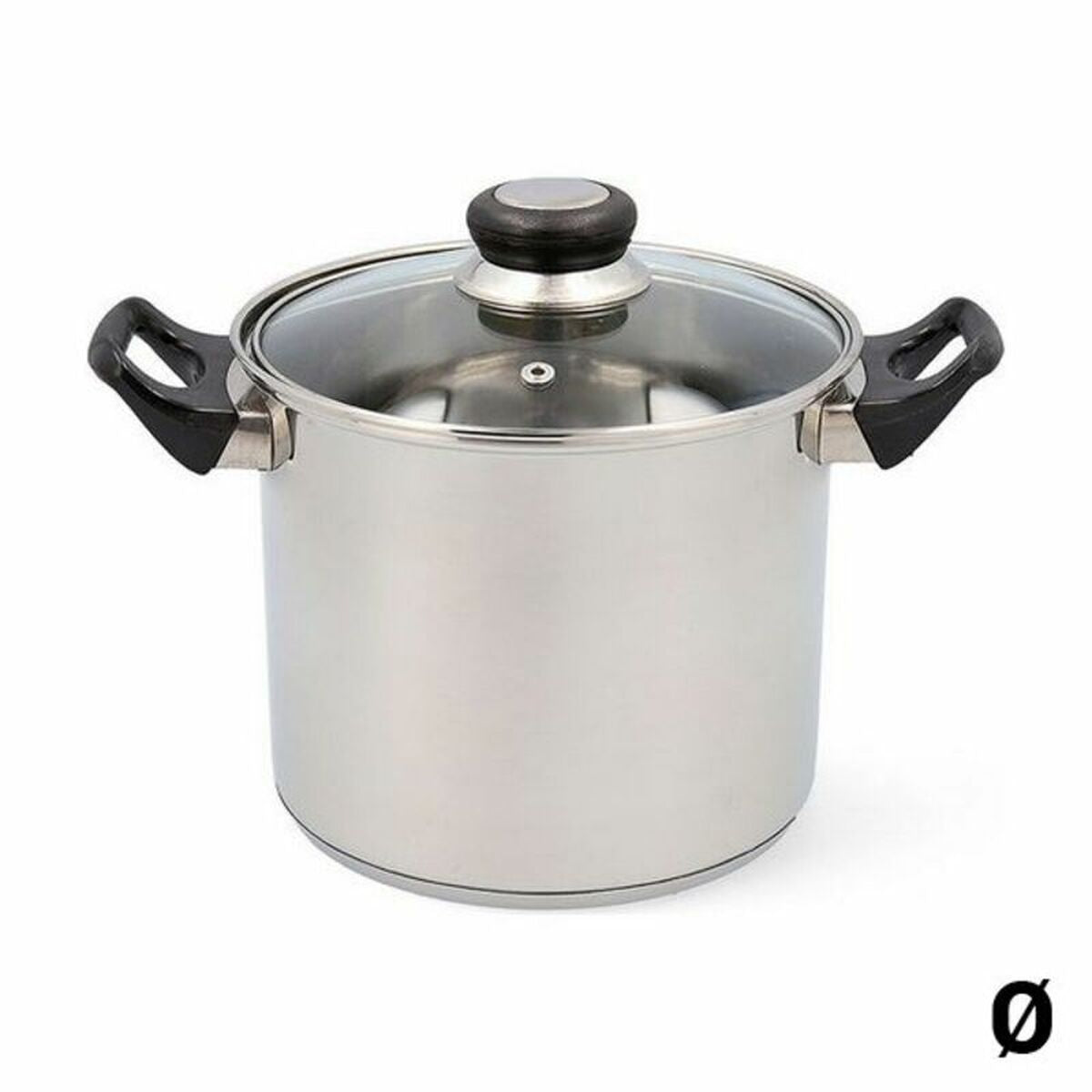 Pot with Glass Lid Quid Habitat Stainless steel