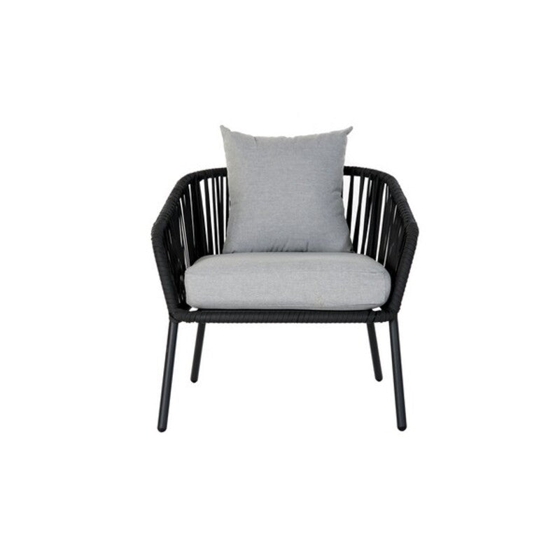 Conjunto de sofá e mesa DKD Home Decor MB-179039 Cinzento Jardim Poliéster Corda Alumínio (151,5 x 72 x 70 cm) (4 pcs)