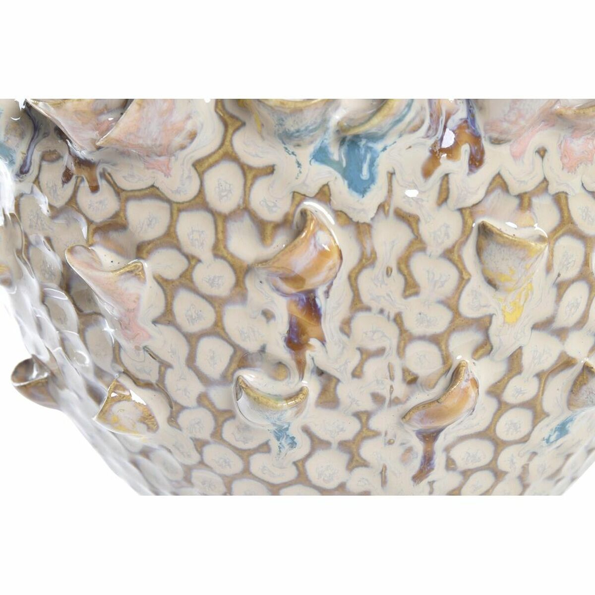 Vaso DKD Home Decor Castanho Porcelana Mediterrâneo 17 x 17 x 13 cm