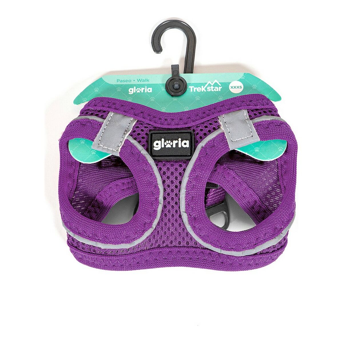 Arnês para Cães Gloria Air Mesh Trek Star Ajustável Roxo Tamanho XXXS (18-20 cm)