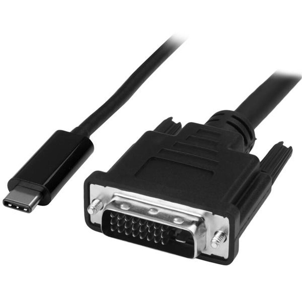 Cabo USB C para DVI-D Startech CDP2DVIMM1MB         Preto 1 m