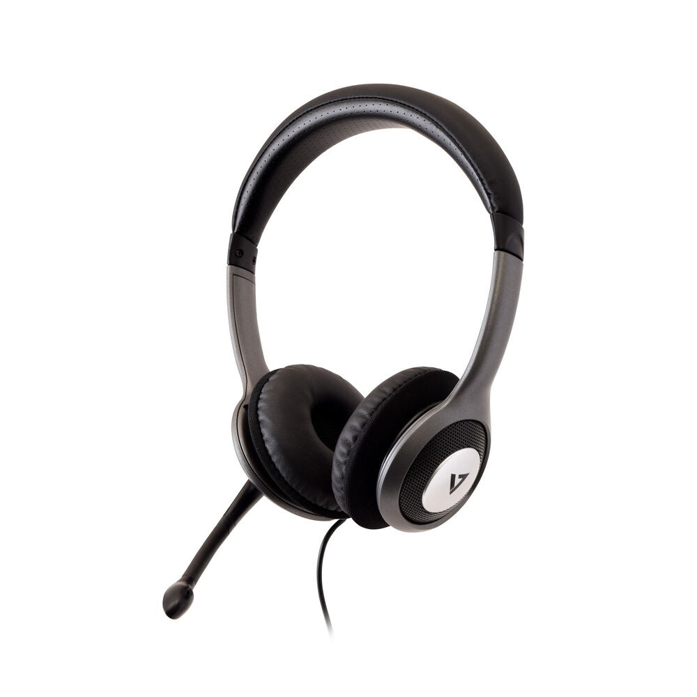 Auriculares com microfone V7 HU521-2EP            Preto