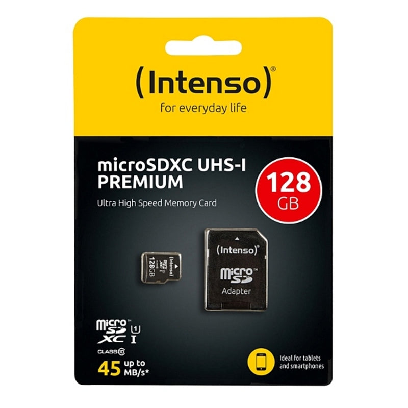 Cartão de Memória Micro SD com Adaptador INTENSO 34234 UHS-I XC Premium Preto