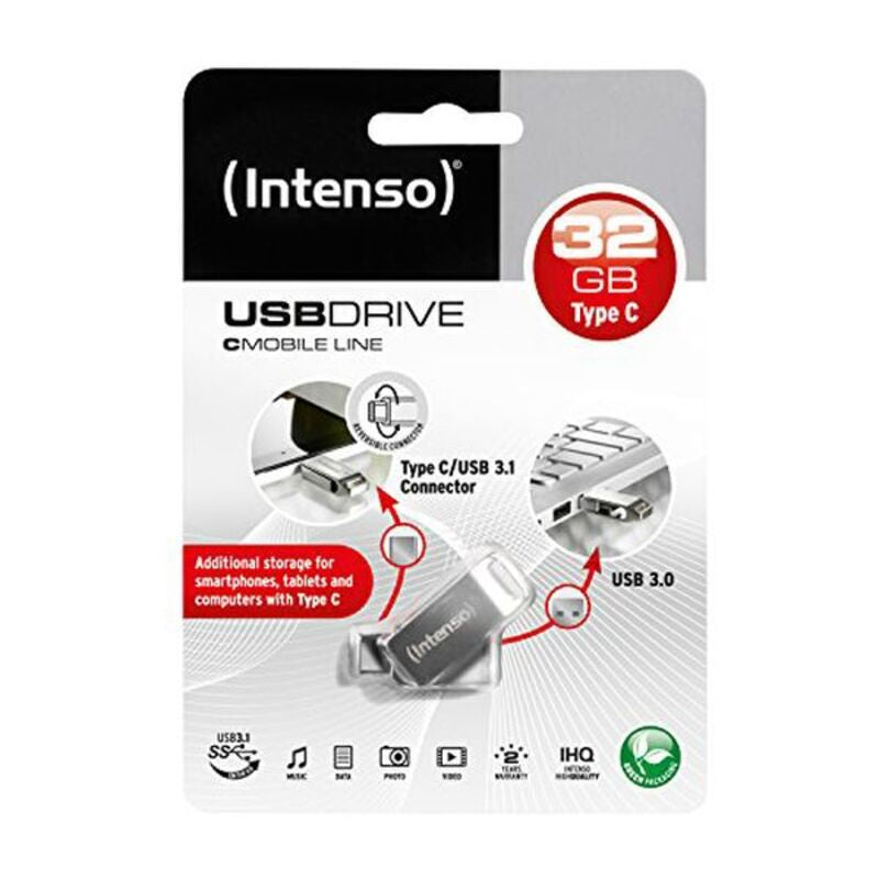 Memória USB INTENSO 3536480 32 GB Prateado 32 GB Memória USB