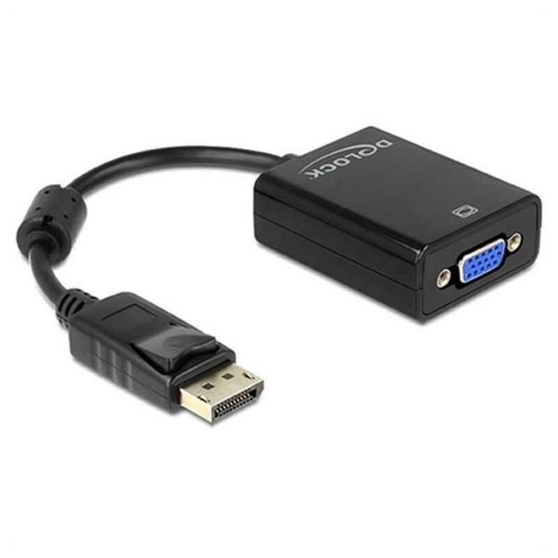 Adaptador DisplayPort para VGA DELOCK 61848 Preto