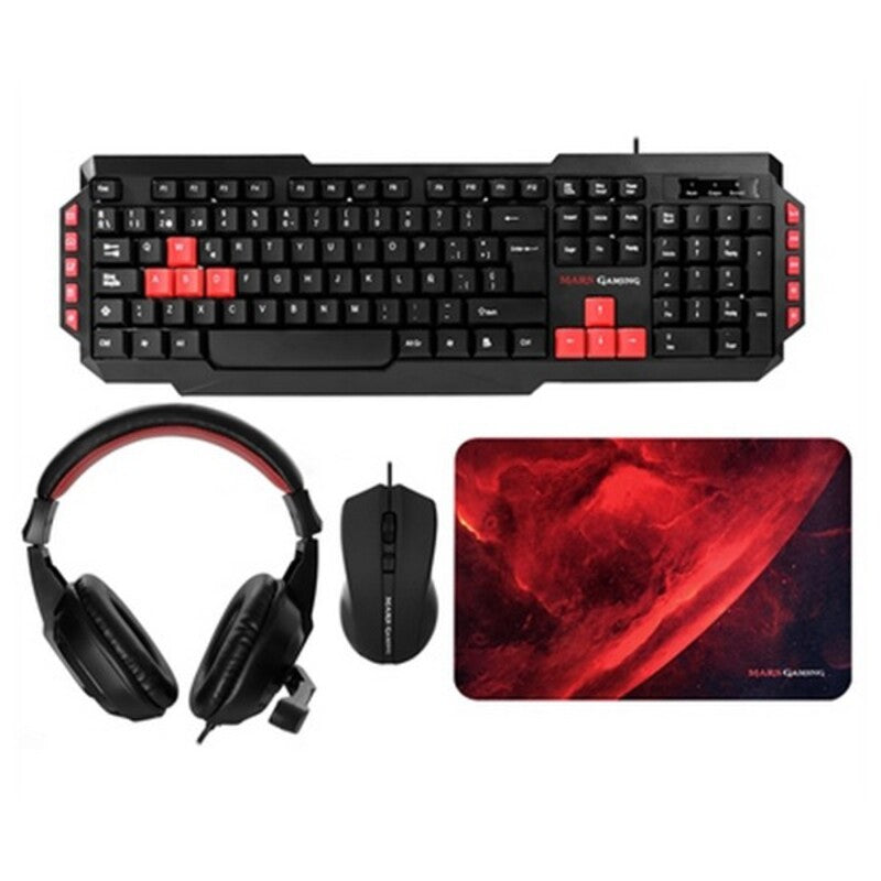 Pack Gaming Mars Gaming MRCP1 (4 Pcs) Red Black