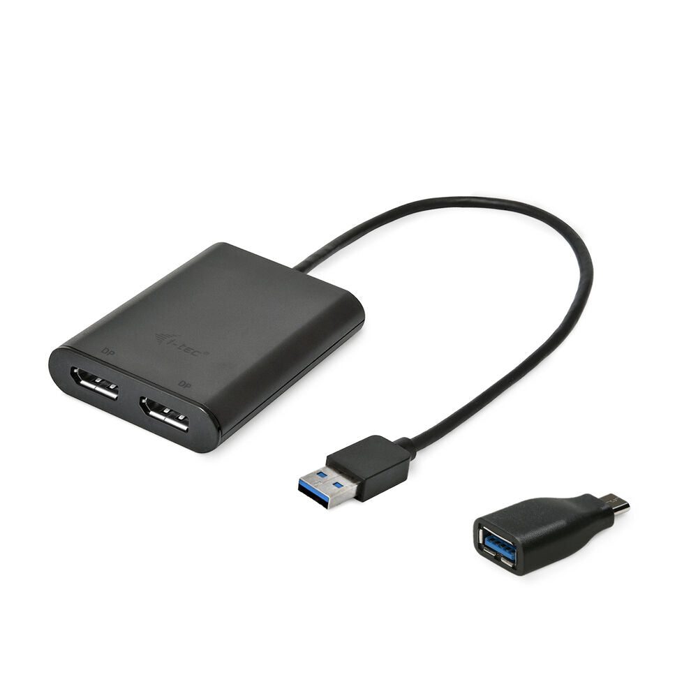 Adaptador USB C para HDMI i-Tec U3DUAL4KDP           Preto