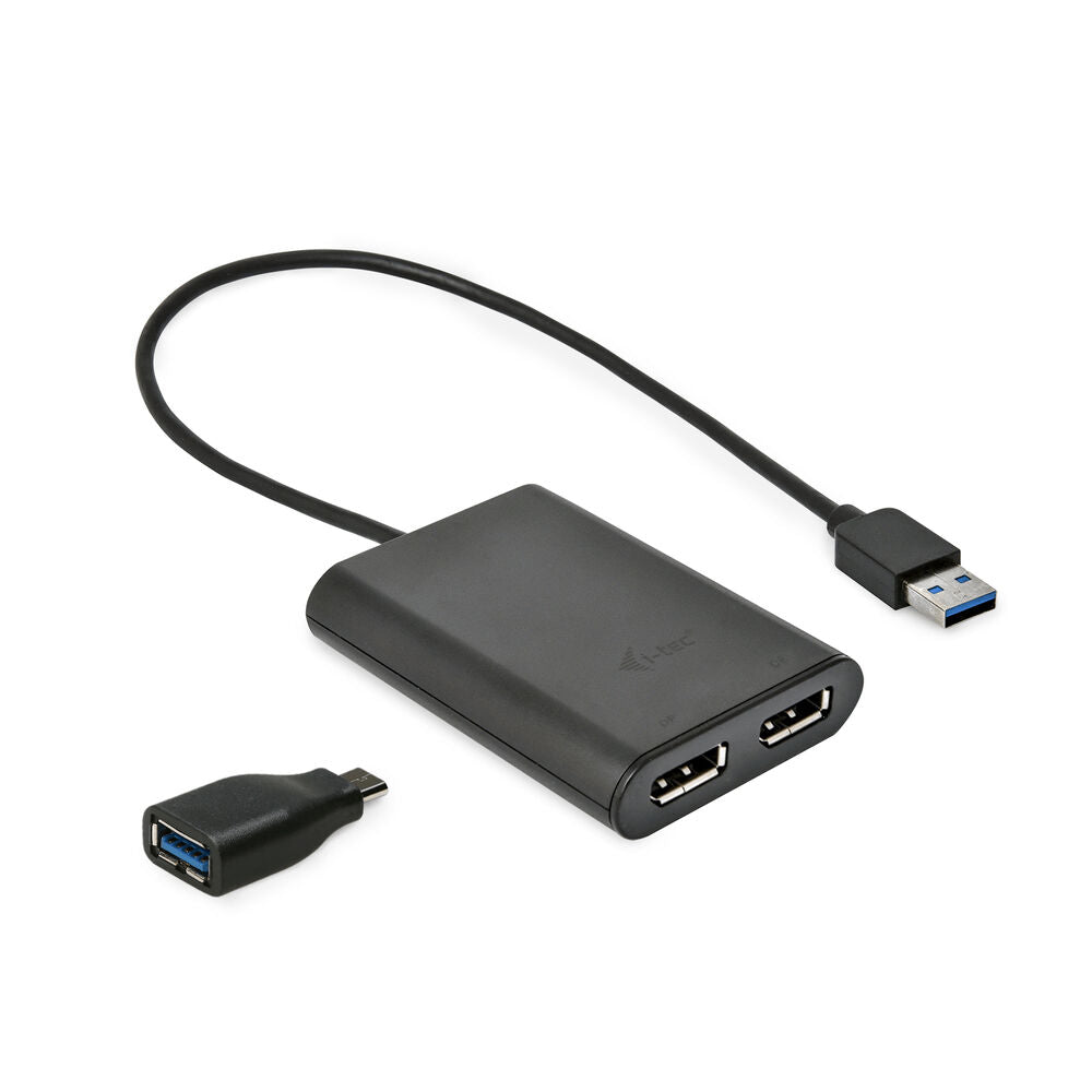 Adaptador USB C para HDMI i-Tec U3DUAL4KDP           Preto