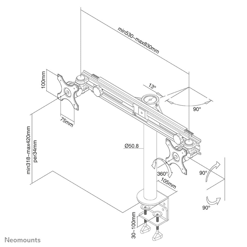 Suporte TV Neomounts FPMA-D700D           10-30" 8 kg