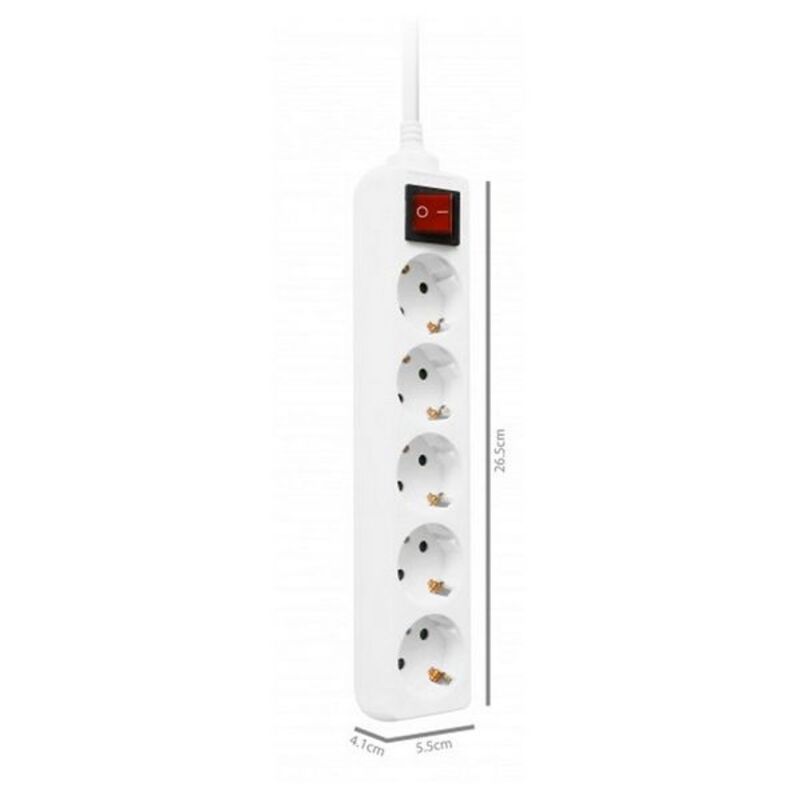 Extensão com 5 Tomadas com Interruptor Ewent EW3916 Schuko Branco (1,5 m)