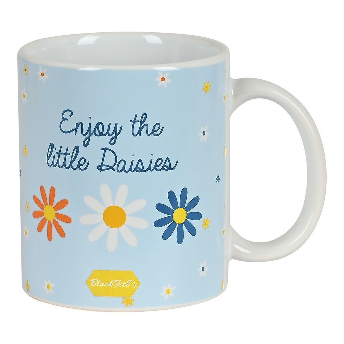 Caneca BlackFit8 Daisies Cerâmica Azul Claro (350 ml)