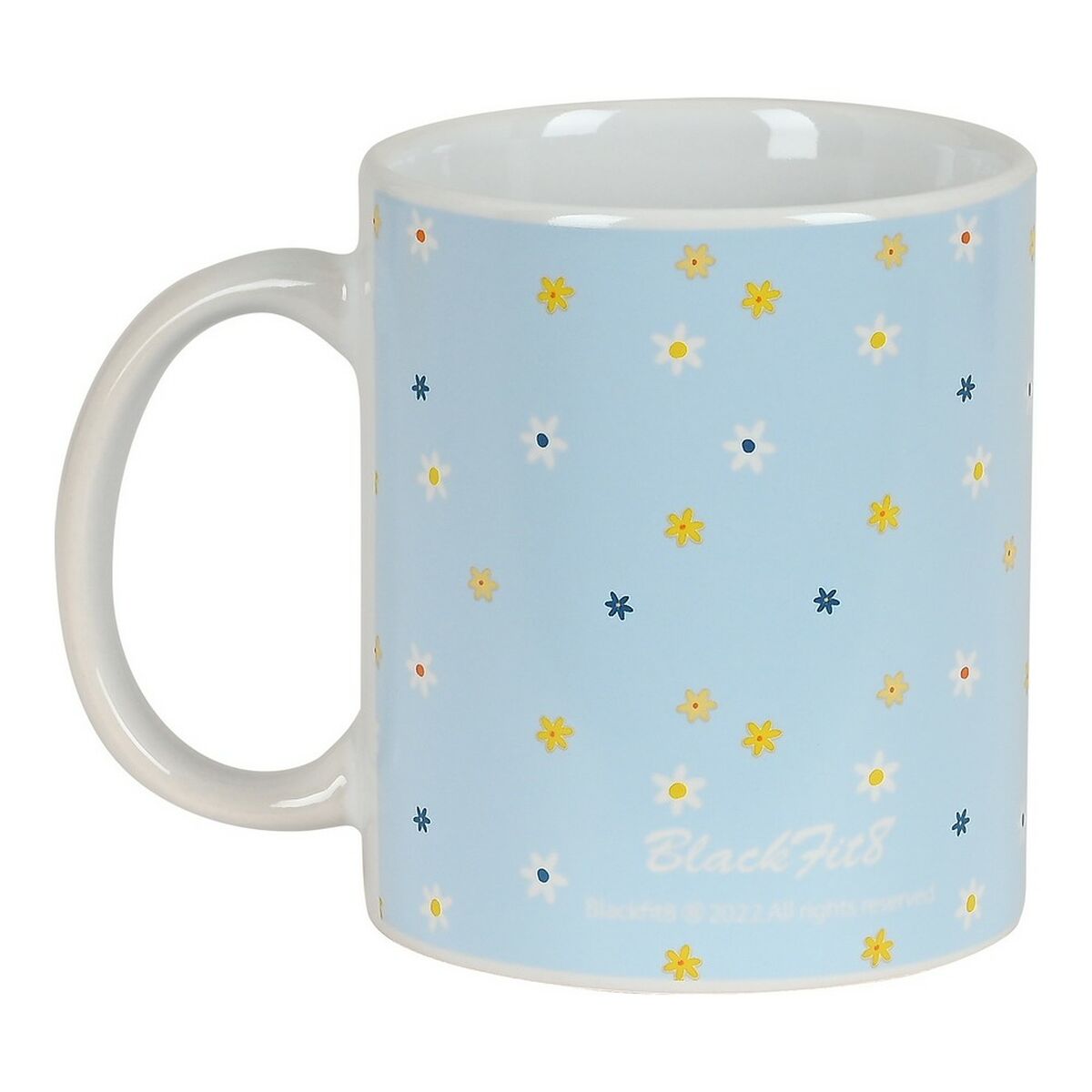 Caneca BlackFit8 Daisies Cerâmica Azul Claro (350 ml)