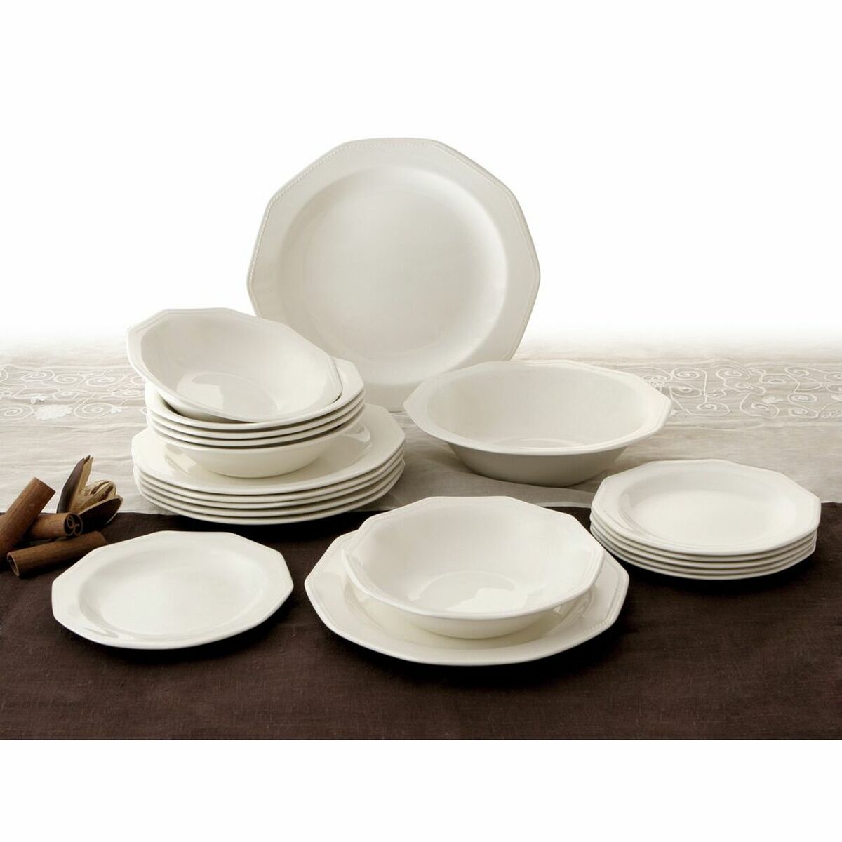 Tableware Churchill Artic White Ceramic White China crockery 19 pcs