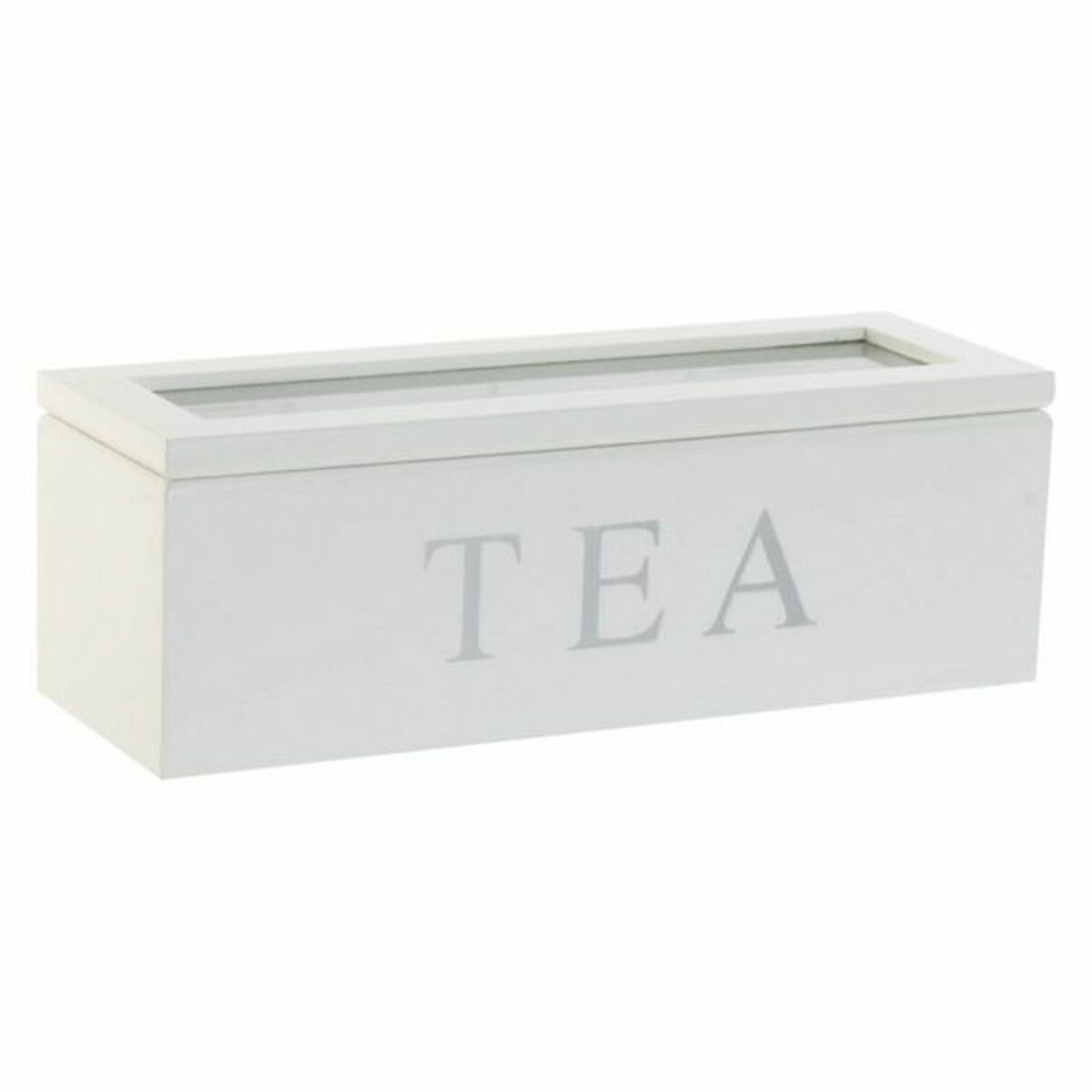 Box for Infusions DKD Home Decor Crystal White MDF Wood 26 x 9 x 9 cm