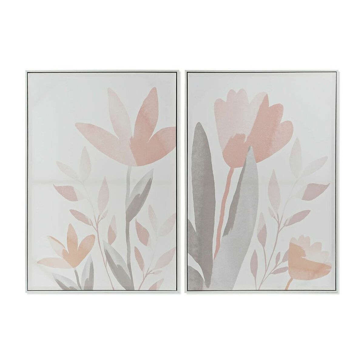 Pintura DKD Home Decor 62,2 x 3,5 x 90 cm Bloemen Shabby Chic (2 Unidades)