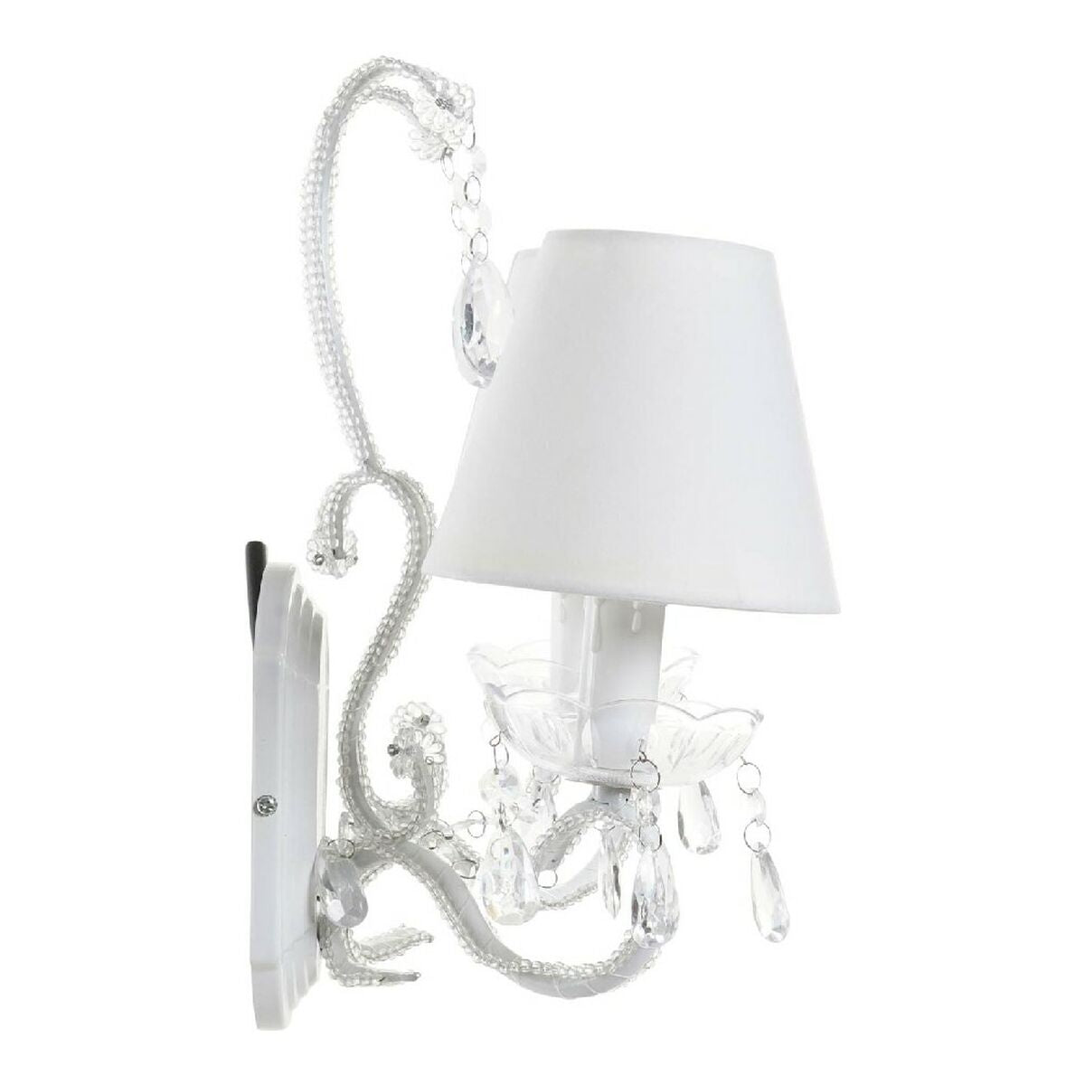 Candeeiro de teto DKD Home Decor Branco Transparente Poliéster Acrílico Metal 220 V 25W (32 x 21 x 42 cm)