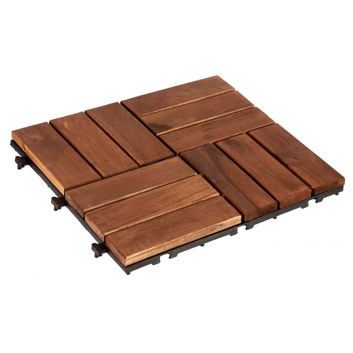 Interlocking Floor Tile Brown Polyethylene Acacia (30 x 2,6 x 30 cm)