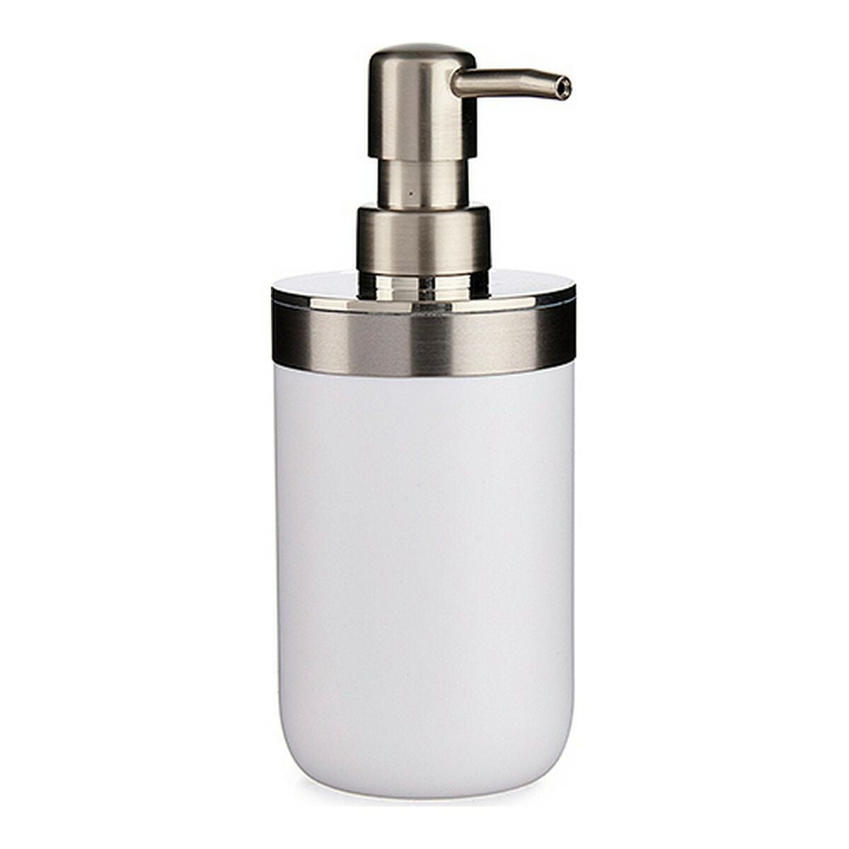 Soap Dispenser 42156 Stainless steel White 8 x 17 x 9 cm Silver Plastic 350 ml