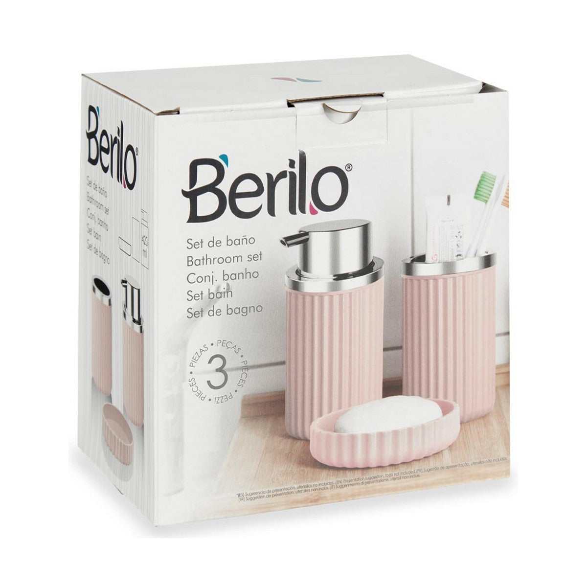 Set de Baño Rosa Plástico