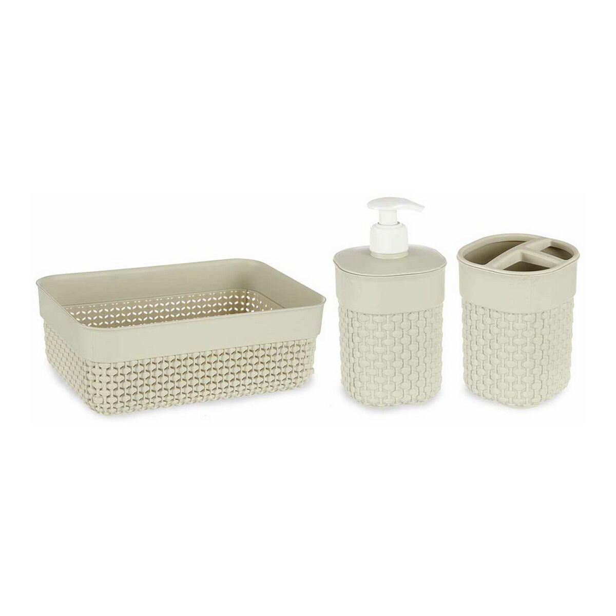 Set de Baño Beige Plástico