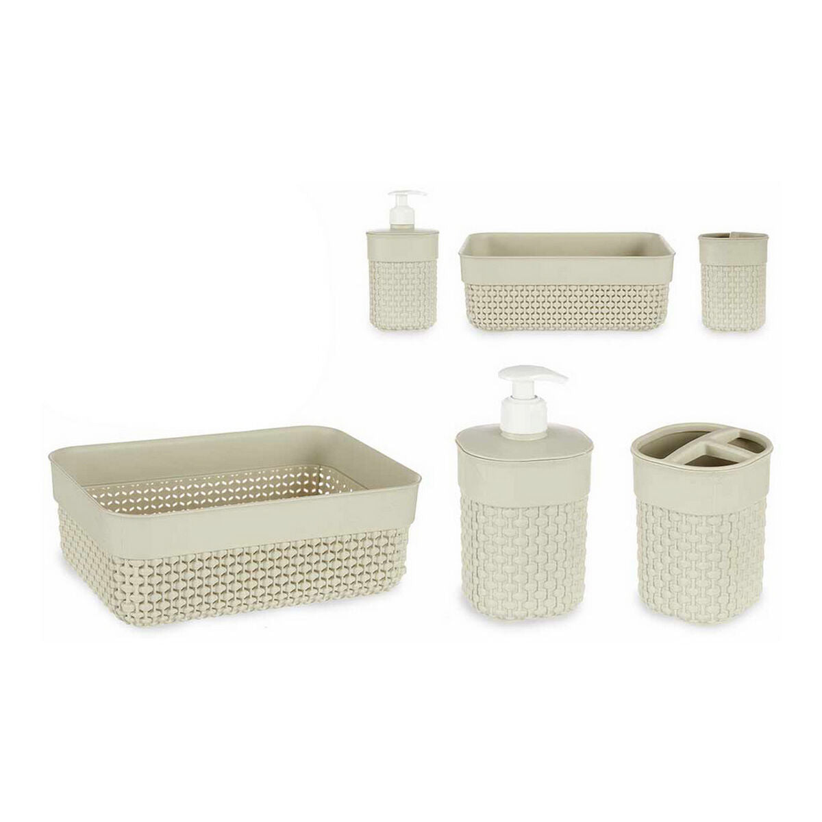 Set de Baño Beige Plástico