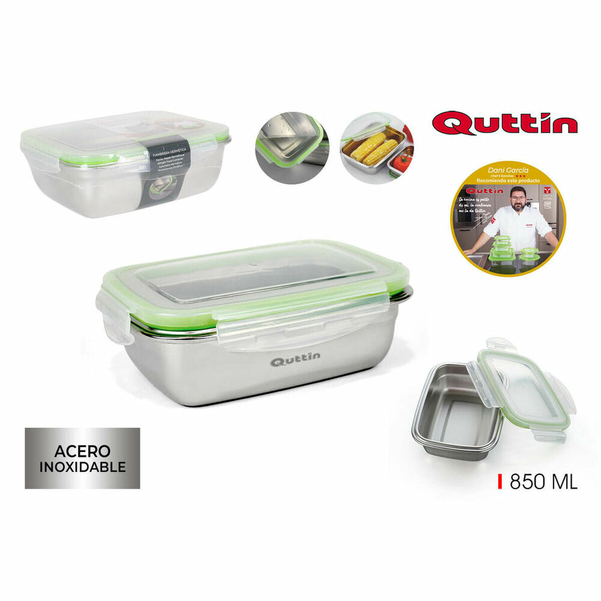 Lunch box Quttin Rectangular Hermetically sealed (850 ml)