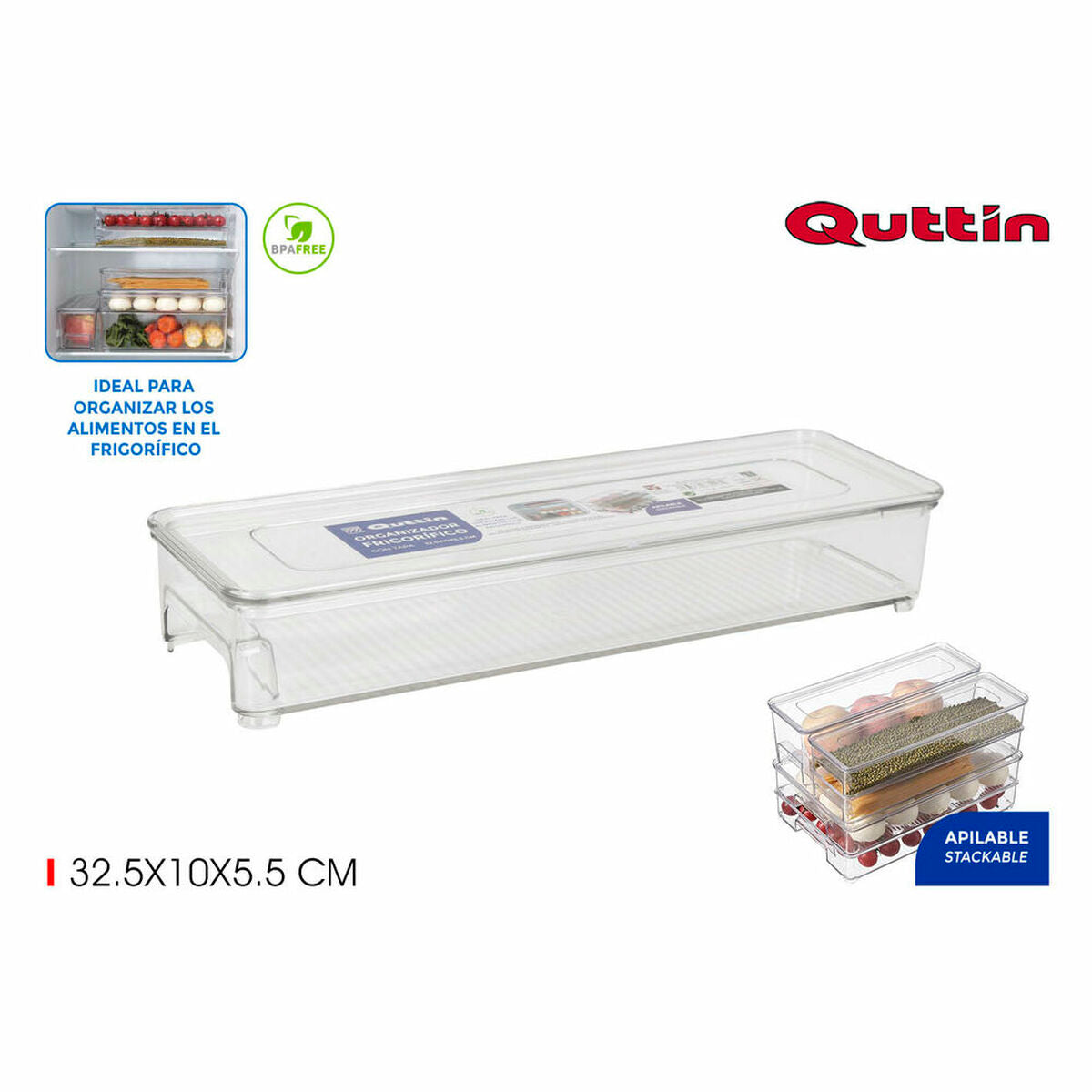 Organizador Multiusos Quttin Com tampa (32,5 x 10 x 5,5 cm)