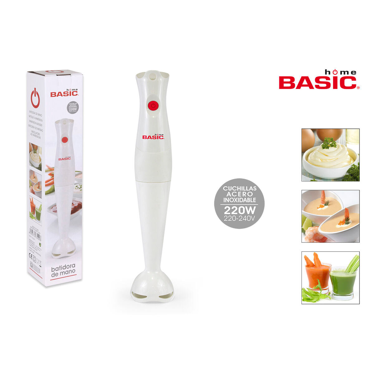 Batidora de Mano Basic Home Blanco 220 W