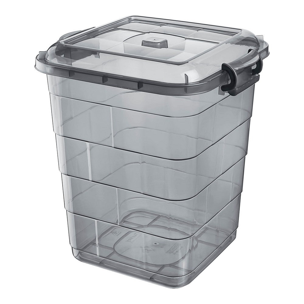 Caja de Almacenaje Confortime Tetris Gris Plástico (35 L)