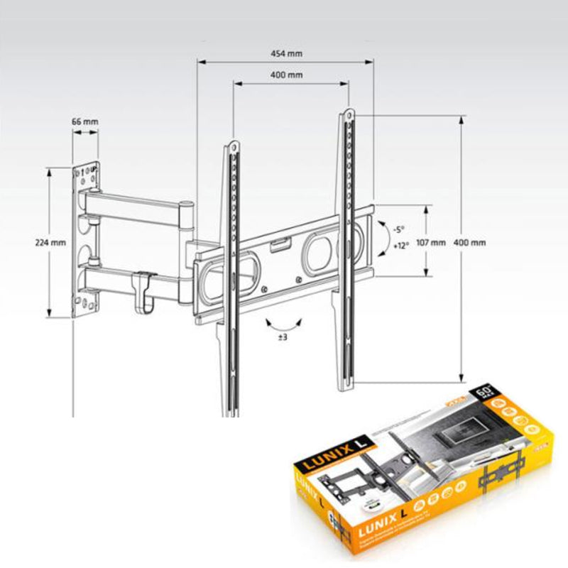 Suporte TV Axil 0592E 26"-60" 30 Kg Preto