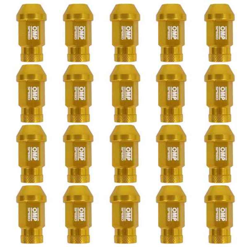 Set Porcas OMP 7075 Ouro 40 mm 20 uds M12 x 1,25