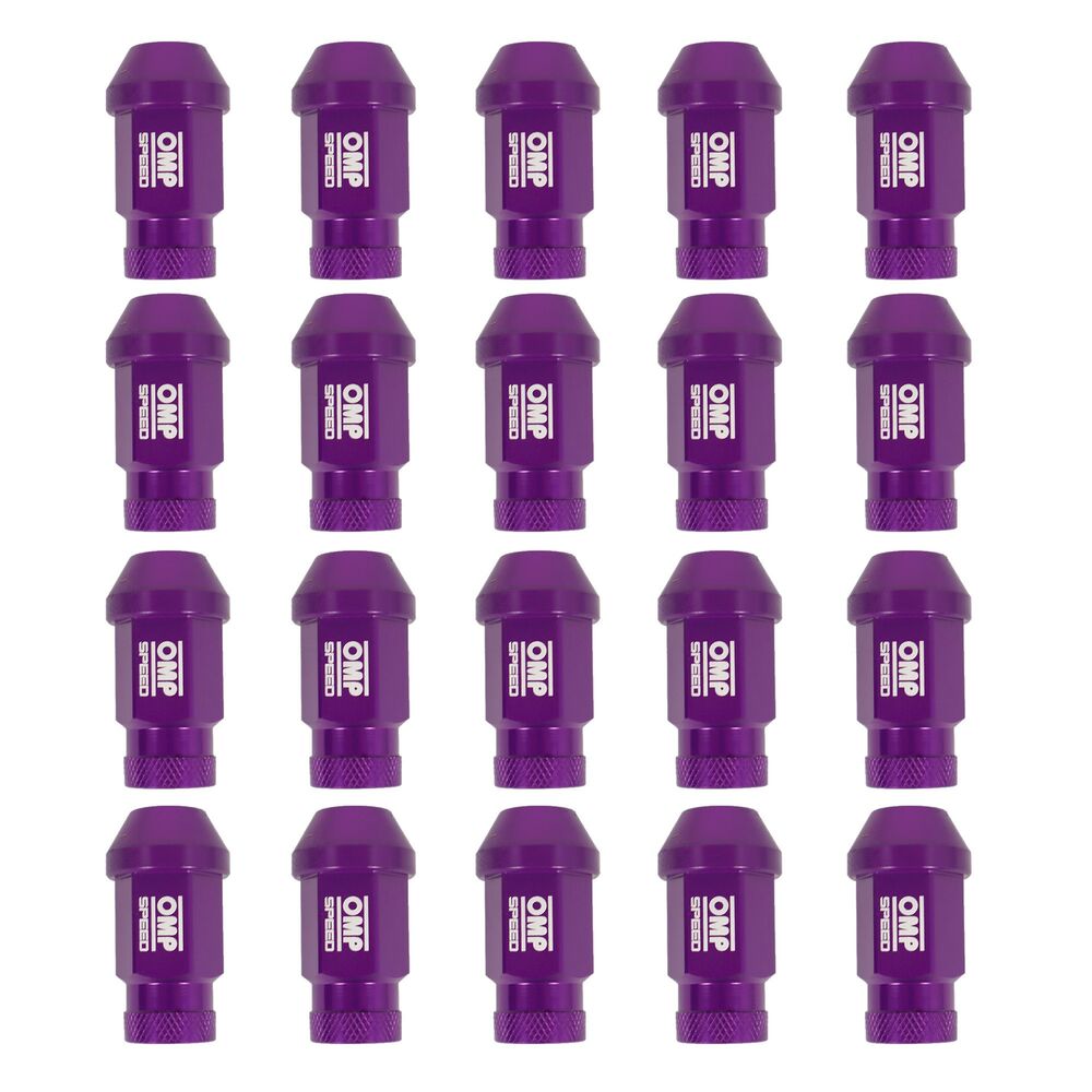 Set Porcas OMP 7075 40 mm M12 x 1,50 20 uds Violeta