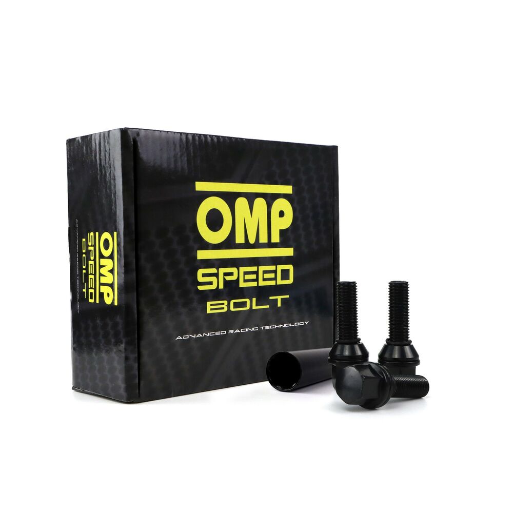 Set Porcas OMP 27 mm Preto 20 uds M12 x 1,25