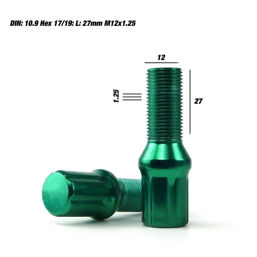 Set Porcas OMP 27 mm Verde 20 uds M12 x 1,25