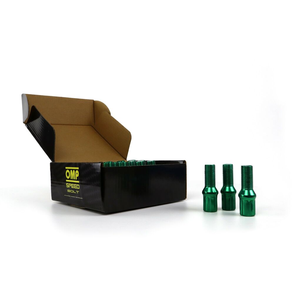 Set Porcas OMP 27 mm Verde 20 uds M12 x 1,25