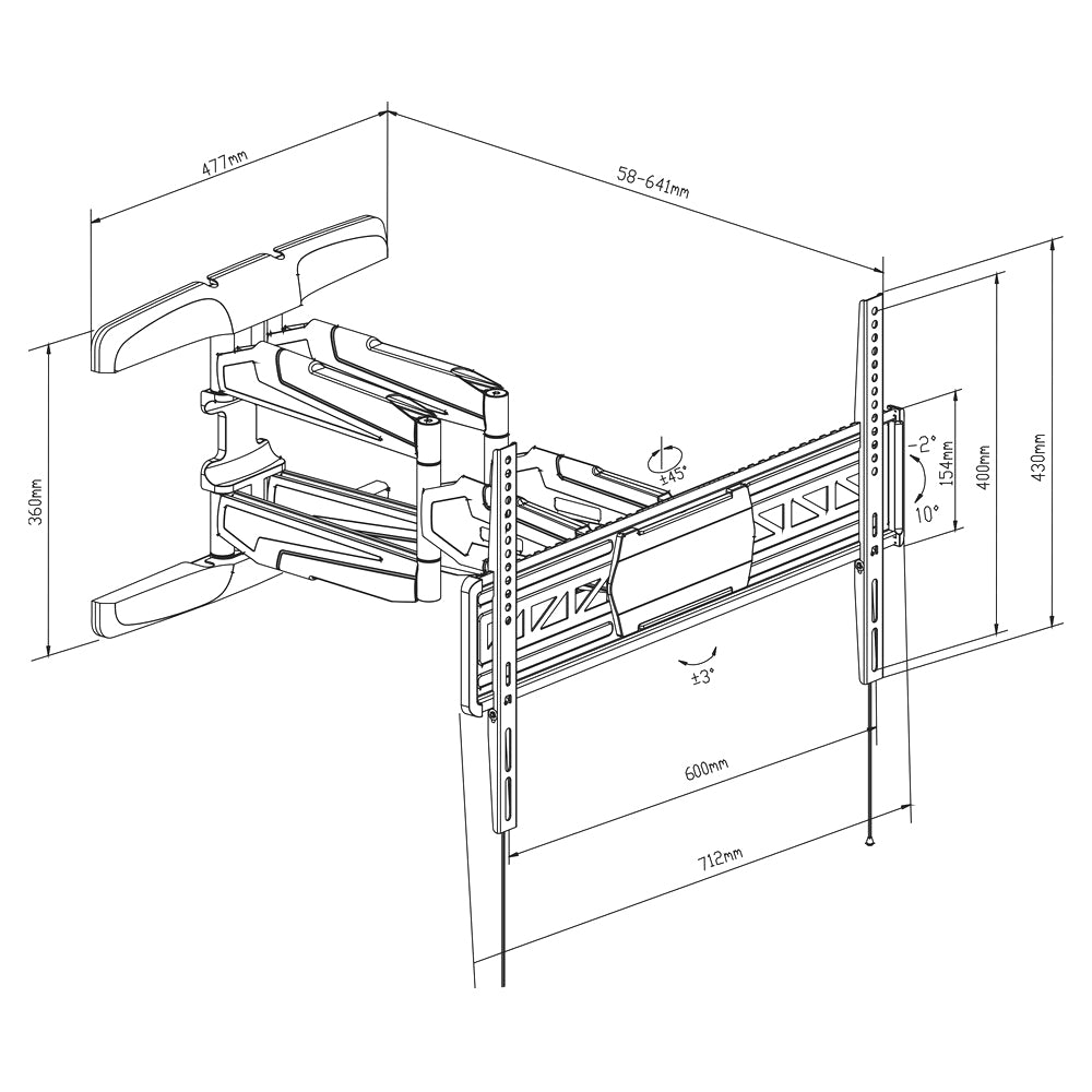 Suporte TV TM Electron 32"-65" 50 kg