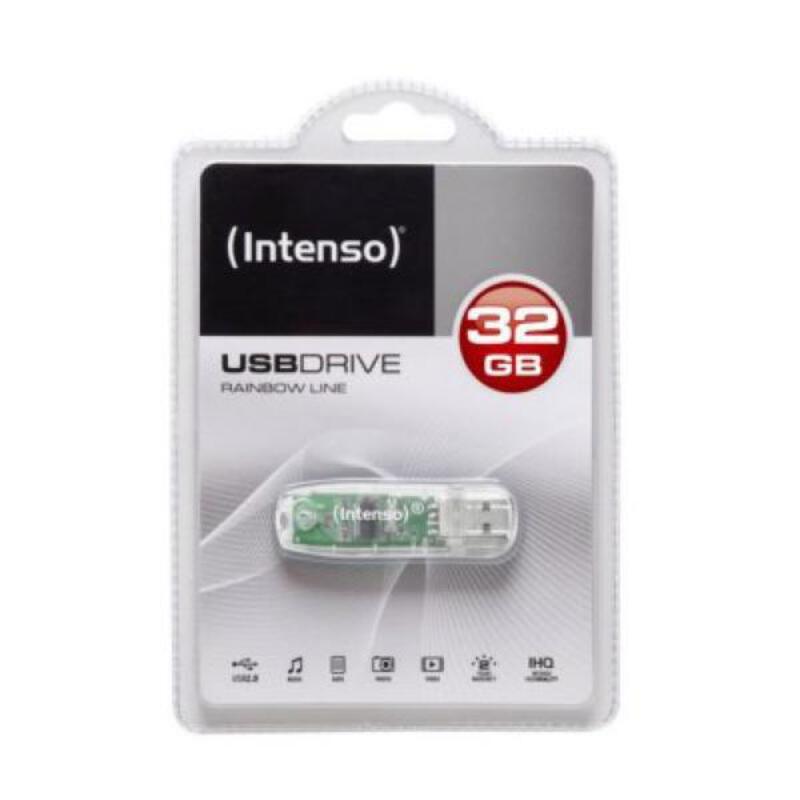 Memória USB INTENSO Rainbow Line 32 GB Transparente 32 GB Memória USB