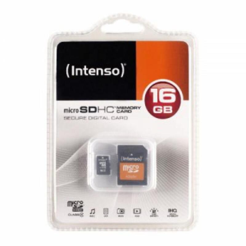 Cartão de Memória Micro SD com Adaptador INTENSO 3413470 16 GB Classe 10