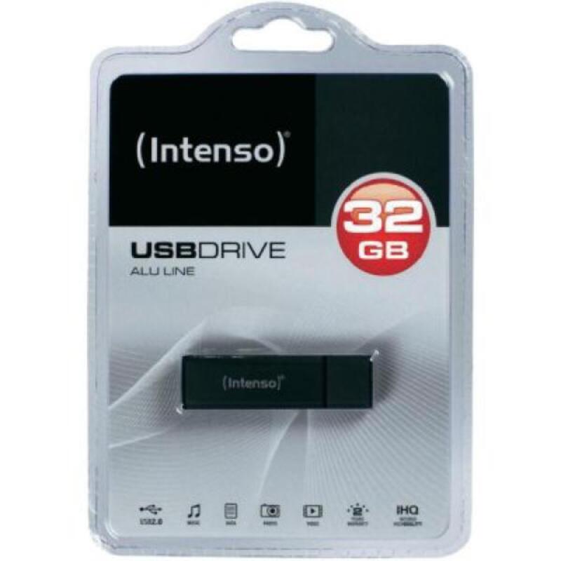 Pendrive INTENSO Alu Line 3521481 USB 2.0 32GB Preto Antracite 32 GB Memória USB