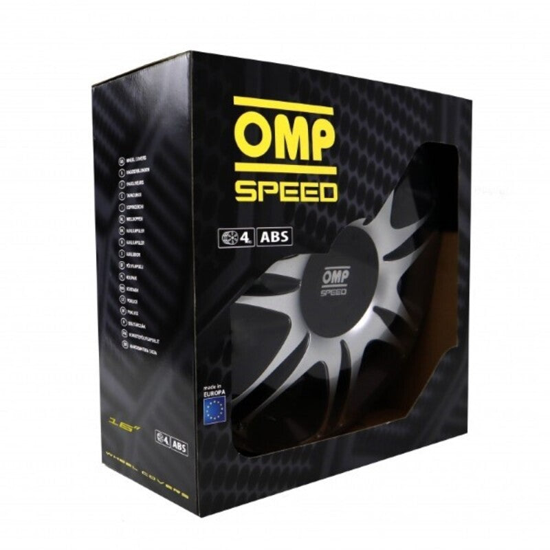 Tapacubos OMP Ghost Speed Preto Prateado 16" (4 uds)